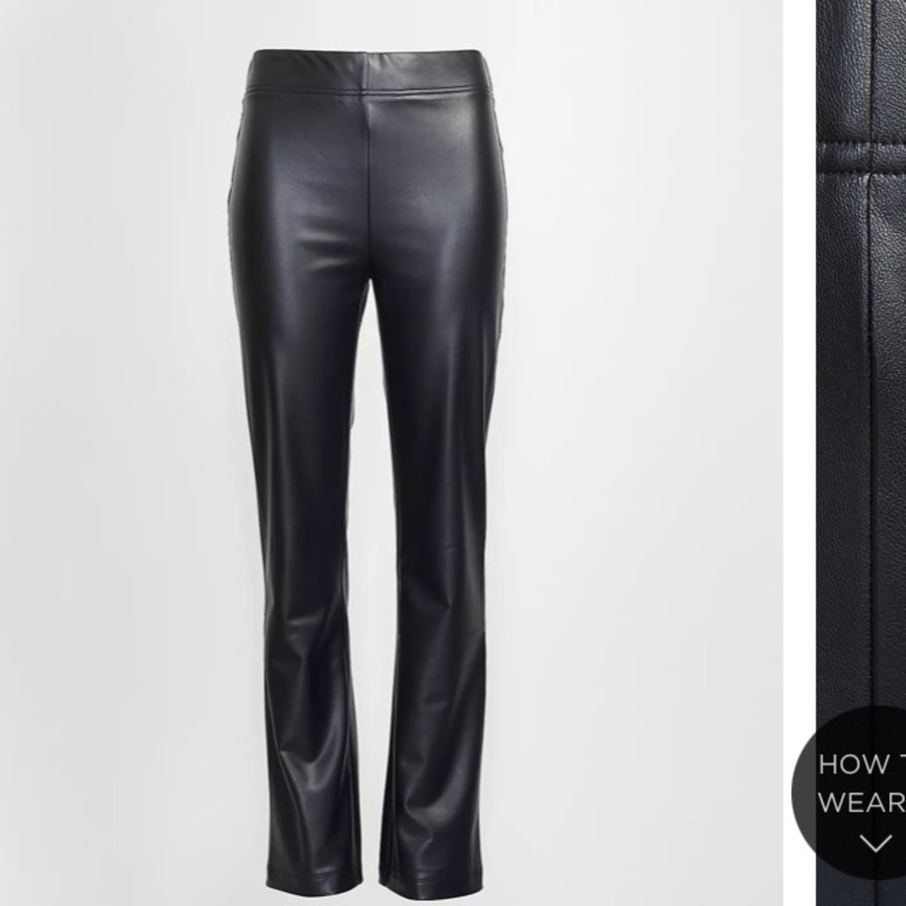 Loft faux leather kick crop pants